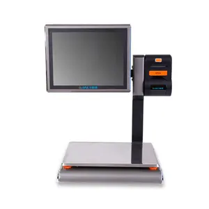 Digital escala de peso, peso de la fruta máquina de doble pantalla impresión térmica directa Max Capacity15kg. Capacity40g...