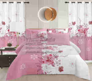 Ensemble de literie 8 pièces avec rideaux, ensemble de draps pour lit king size, ensemble de draps ajustés, prêt à être expédié, ensemble de draps de bonne qualité pour l'été - Product Image 2