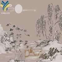 YF-SN3 3D Moderne Décoration de La Maison Imprimé Animal Arbre Or Paysage Montagnes Peintures Murales de Papier Peint