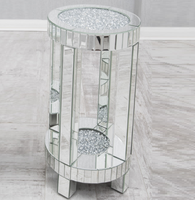 Salon scintillant miroir fleur affichage 2 couches écrasé diamant insérer lampe Table maison hôtel