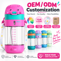 Bouteille à paille anti-fuite personnalisée pour tout-petits avec paille lestée et couvercle pop-up 260ml 340ml OEM ODM