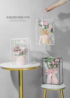 Sac fourre-tout à cadre transparent, sac d'emballage pour bouquet, boîte cadeau pour fleurs, emballage floral à main
