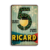 Fábrica al por mayor personalizado 8x12 pulgadas Retro Vintage cerveza Metal signos bebida champán estaño signo para Pub Club decoración de pared