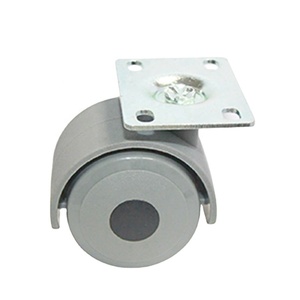 Promotion : Roulettes pivotantes en plastique pour chaise de bureau et de hôpital, diamètre de roue 2 po, couleur grise, plaque 65x38, charge 40 kg, pour écoles et hôtels - Product Image 3