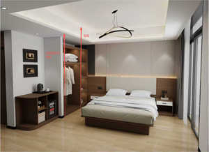 3 Star Hotel Full Room Furniture Modern Bedroom Sets Cheap Wooden <b>Bed</b> <b>Frame</b> With Headboard Nightstands TV Stand & Wardrobe - Product Image 4