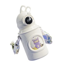 Mesure intelligente de la température Tasse thermos double couche en acier inoxydable 316 pour enfants Thermos Bouilloire Étudiant Tasse à paille Cadeau