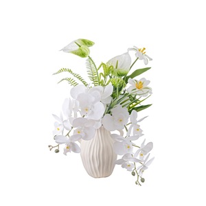 CallaFloral Ramo de Orquídeas Phalaenopsis Artificiales Blancas de Plástico PU y Goma Suave para Decoración de Bodas y Hogar CF02051 - Product Image 5