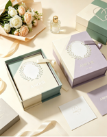 Boîte cadeau rigide carrée avec couvercle Ciel et Terre, en corde écologique recyclable, processus de bronzage, pour les fêtes