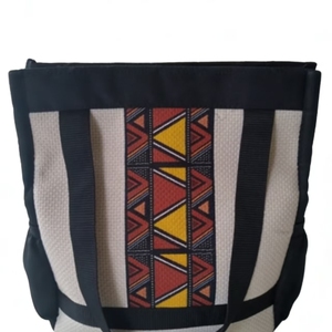 NAWOU Ugandan Handmade African Print Fabric Tote <b>Bag</b> Ethnic Geometric <b>Boho</b> Shoulder <b>Bag</b> - Product Image 1