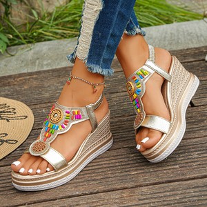 Sandalias Romanas Elásticas con Pedrería y <span class=keywords><strong>Plataforma</strong></span>, Estilo Boca de Pez, Tallas Grandes, Cómodas y a la Moda, Nueva Colección Verano 2026 - Product Image 3