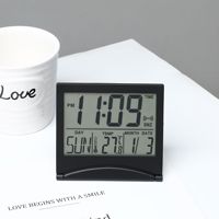 Horloge de table numérique électronique en ABS de couleur rouge avec fonction snooze, alimentée par USB, thermomètre pour salon et cuisine