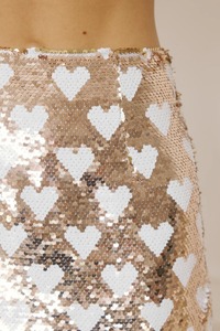 Summer Shiny Slim Fit <strong>Skirts</strong> Valentine Sequin Heart High Waist Bodycon Mini <strong>Skirt</strong> Women - Product Image 5