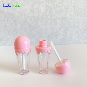 LZ Pack <span class=keywords><strong>Precio</strong></span> de fábrica Cono de helado 7ml Blanco Rosa Brillo de <span class=keywords><strong>labios</strong></span> Tubos vacíos Etiqueta privada personalizada Envase de brillo de <span class=keywords><strong>labios</strong></span> con varita - Product Image 5