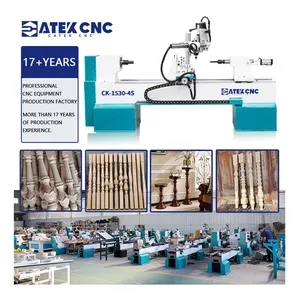 중국 CATEK 목공 기계 나무 선반 CK-1530-4S CNC 나무 계단 기둥