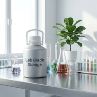 Bouteille en aluminium de qualité médicale de 2,6 L avec poignée, conteneur d'huile essentielle de 2600 ml, finition argent brossé