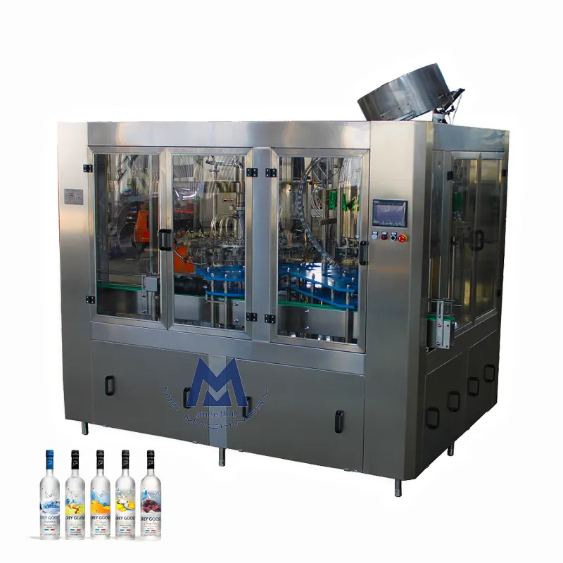 Máquina automática de llenado de alcohol, vino, alcohol y alcohol, línea de embotellado, botella de vidrio, vodka