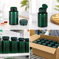 Bouteille de 300 ml en PET de qualité alimentaire avec bouchon de sécurité pour compléments alimentaires et médicaments, personnalisable