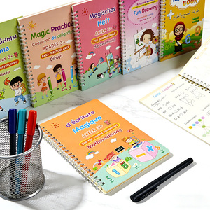 Cahiers d'Exercices à Rainures Réutilisables de Haute Qualité Personnalisables à la Demande pour l'Éveil des Tout-Petits, Pré-Scolaire, Calligraphie - Spirale - Product Image 1