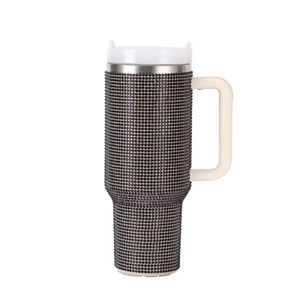 Glam Stainless Steel Tumbler 40 Oz With Handle Glitter Vacuum Flask Travel <b>Mug</b> Pink Blue Silver <b>Gold</b> Rose <b>Gold</b> Black Brown - Product Image 6