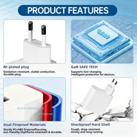 Harga Kompetitif 65W PD QC PPS Tipe-A Tipe-C 3 Port Pengisian Cepat Teknologi GaN Colokan EU Pengisi Daya Ponsel untuk Rumah Kantor