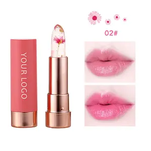 Color Changing Crystal Flower Lipstick Color Changing Lip Balm Lazy Lipstick Waterproof