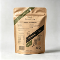 Emballage refermable réutilisable en papier kraft BOPP nylon imprimé numériquement, résistant à l'humidité, écologique, pour aliments pour animaux de compagnie, avec fermeture éclair haute qualité
