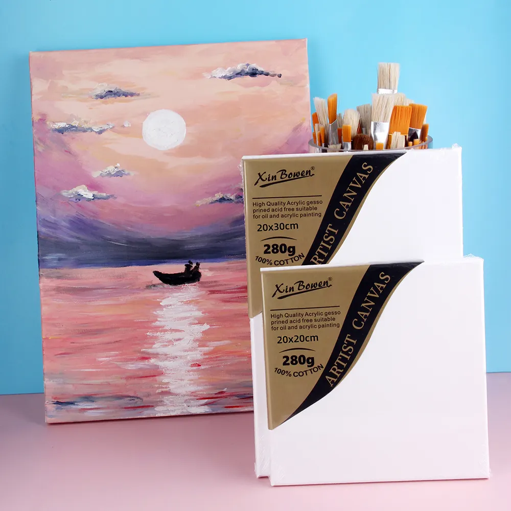 Xinbowen Groothandel Oliekunst Schilderij Canvas Lijst Handgeschilderd Diy 100% 280G Blanco Puur Katoenen Canvas Voor Het Schilderen