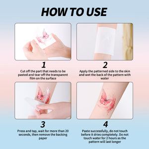 Autocollant de <span class=keywords><strong>tatouage</strong></span> temporaire imperméable en papier, transfert d'eau, personnalisable, impression offset CMYK, motif fleur <span class=keywords><strong>rose</strong></span> pour <span class=keywords><strong>bras</strong></span>, jambe et corps féminin - Product Image 6