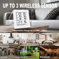 Thermomètre hygromètre sans fil numérique LCD 5109 avec affichage trois-en-un pour intérieur/extérieur et 3 capteurs de surveillance de la température et de l'humidité