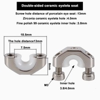 Guide de fil pour machine à tresser 630, œillet en céramique de zircone blanc, trou intérieur 4 mm, support métallique, distance entre trous 13 mm, poli miroir Ra