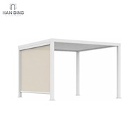 Pergola à lames orientables en aluminium Rhaetian Slade, toit bioclimatique motorisé, gazebo de jardin extérieur, imperméable