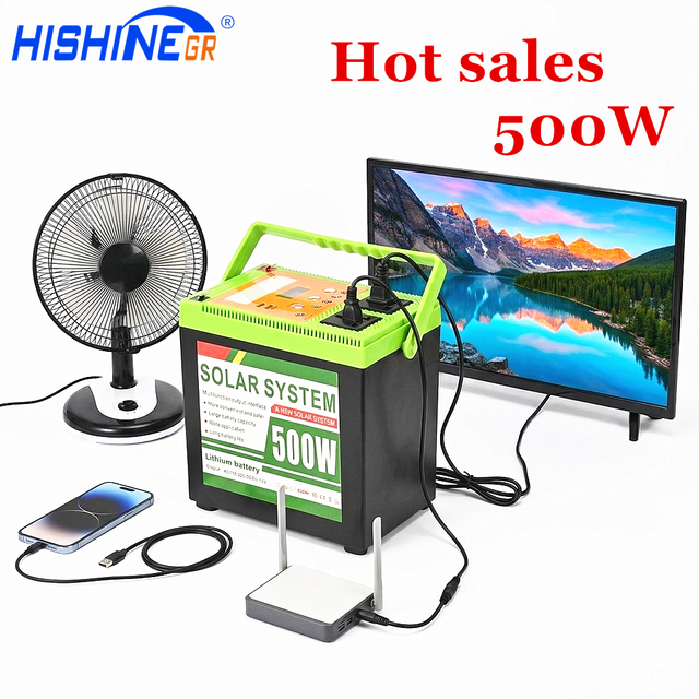 500W-10000W Pure Sine Wave Portable Power Station LiFePO4 Battery Solar Generator for Camping Home Emergency Backup Power