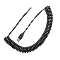 Kabel USB Spiral Pigtail Kustom 4-Core AWG22 Terlindung Berisolasi PU Ekstra Tebal OD 5.0mm Fleksibel Spiral 2m untuk Printer IOS