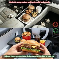 Support d'ordinateur portable pour volant de voiture à angle réglable, 360° °   Plateau de rangement rotatif pour voiture avec crochets et organiseur de rangement double face pour l'espace entre les sièges