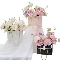 Sac fourre-tout rectangulaire pour bouquet de fleurs, multicolore, pour la Fête des Mères et la Saint-Valentin, boîte cadeau et artisanat