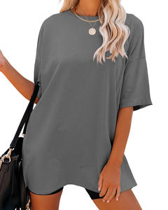 कस्टम ड्रॉप कंधे की टी-शर्ट महिलाओं के लिए महिलाओं की टी-शर्ट पहने सूती कपड़े पहने हुए महिलाओं की टी-शर्ट - Product Image 4