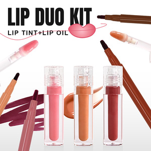 Kit de Brillo Labial y Tinte Labial Vegano 2 en 1 de Marca Privada HKH, con Logotipo Personalizado, Venta al Por Mayor, Delineador de Labios y Brillo Labial - Product Image 1