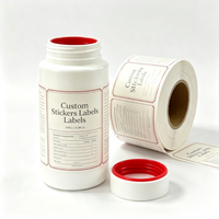 Bouteille droite en HDPE opaque avec couvercle à double paroi et étiquette adhésive, emballage personnalisé pour les produits de compléments alimentaires en comprimés et en gélules