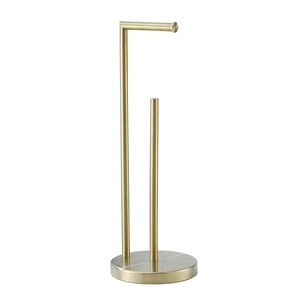 <span class=keywords><strong>Portarotolo</strong></span> <span class=keywords><strong>e</strong></span> Porta Carta Igienica Moderno Autoportante in Acciaio Inox 304 Oro Spazzolato per Bagno - Product Image 1