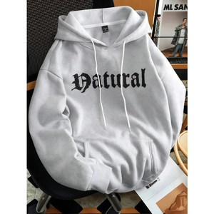 Top <b>Quality</b> 100% Cotton Men's Hoodies Sweatshirts Pullover Streetwear Tracksuits Heavyweight Puff Printing Hoodie - Product Image 4