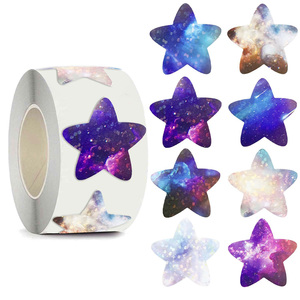 Autocollants étoiles en vinyle de 1 pouce, 500 pièces, pour enfants, récompenses éducatives et peinture, cadeaux, emballage, décoration, scellage d'enveloppes - Product Image 1