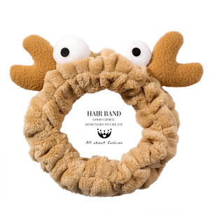 कोरियन शैली के प्यारा कार्टून एमिनल हेयर बैंड प्यारा वाशबल क्रैब हेडबैंड मेकअप फेस वॉश माइक्रोफाइबर स्पा हेयरबैंड - Product Image 4