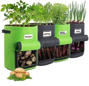 Pacco da 6 vasi in tessuto di feltro biodegradabile da 7 galloni PP sacchetti quadrati per piante vegetali per patate in crescita all'aperto cipolle carote - Product Image 1