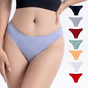 Tanga de Cintura Alta para Mujer, de Poliéster y Elastano, Sexy, Transpirable, Ecológica, Sin Costuras, Lisa, Teñida, con Logotipo en la Cintura, Tallas M-2XL - Product Image 1