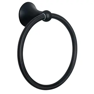 Black Towel Ring Stainless Steel Nordic Round Towel Ring Bathroom Towel Hook Bathroom Pendant