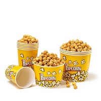 Seau à Popcorn Cylindrique en Papier Épais Personnalisé de 32 oz – Grande Capacité, Emballage Type Gobelet pour Cinémas