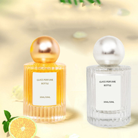 Vente en gros de flacons vaporisateurs en verre transparent de 30 ml, 50 ml, 100 ml en stock, flacons cosmétiques scellés, vaporisateur fin, emballage de parfum avec boîte