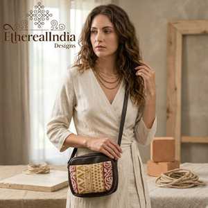 Bolso de Hombro Marrón con Cierre de Cremallera, Ecológico, Minimalista, Pequeño, para Uso Diario y Viajes - Product Image 3
