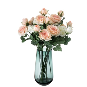 Centre de table floral réaliste en soie artificielle Jenny <span class=keywords><strong>Rose</strong></span> à double tête, idéal pour mariage, fête des Mères, Nouvel An, Halloween - Product Image 1