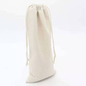 Recycled Cotton Fabric Drawstring Gift <b>String</b> <b>Bag</b> With Custom Logo Canvas Jewelry <b>Bag</b> - Product Image 5